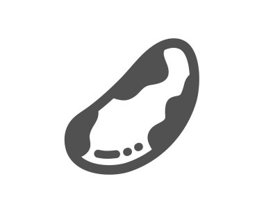 Lezzetli fındık işareti. Brezilya fındık ikonu. Vejetaryen gıda sembolü. Klasik düz stil. Basit bir Brezilya fındık ikonu. Vektör