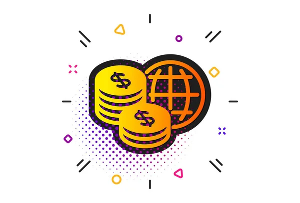 Global Markets Sign Halftone Circles Pattern World Money Icon Internet — Stock Vector