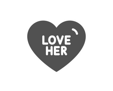 Tatlı kalp işareti. İkonuna bayıldım. Sevgililer Günü sembolü. Klasik düz stil. Simgesini sev. Vektör