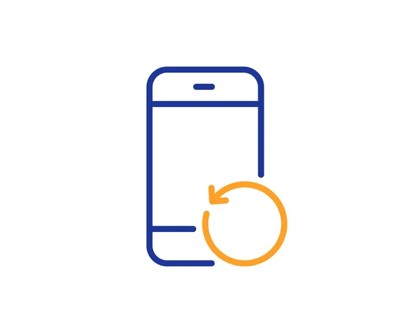 Een Back Datateken Herstel Telefoonlijn Icoon Herstel Smartphone Informatie Symbool — Stockvector