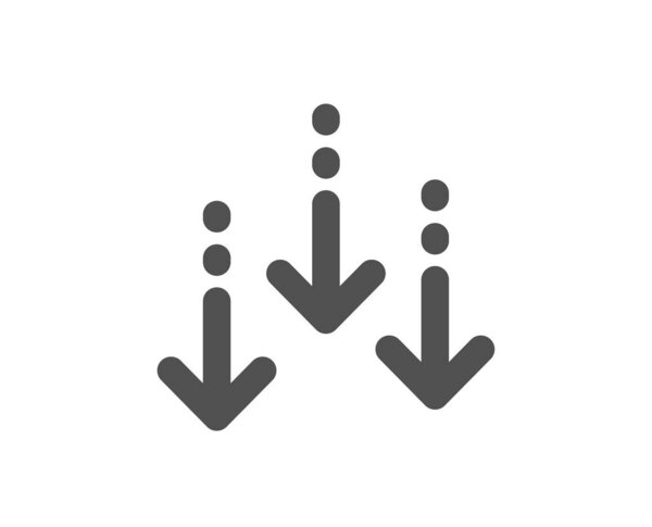 Прокрутка экрана знак. Прокрутите вниз значок со стрелкой. Прокрути страницу. Классический плоский стиль. Простой прокрутите вниз значок. Вектор
