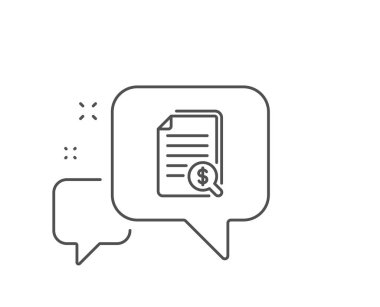 Finansal belgeler satır simgesi. Denetim veya muhasebe işareti. Vektör