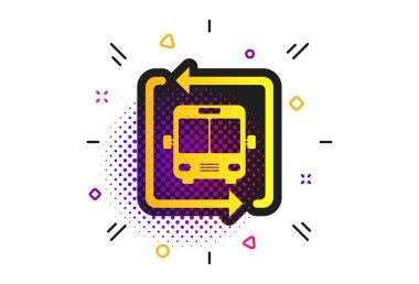 Otobüs mekiği simgesi. Toplu taşıma durağı sembolü. Vektör