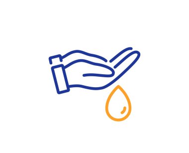 Nemlendirici yağ hattı simgesi. Ellerinizi yıkayın. Cilt bakım işareti. Vektör