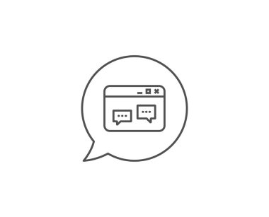 Tarayıcı Penceresi satırı simgesi. Sohbet konuşma kabarcıkları. Vektör