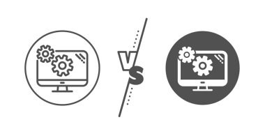 Ayarlar satır simgesi. Cogwheel mühendislik araç işareti. Vektör