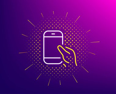 Akıllı telefon simgesini basılı tutun. Cep telefonu veya telefon işareti. Vektör