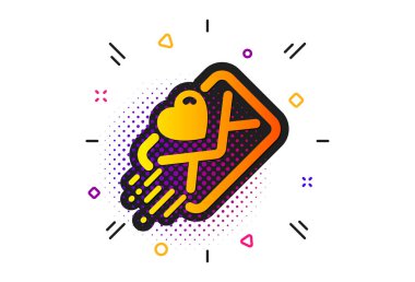 Aşk mektubu simgesi. Kalp postası işareti. Vektör