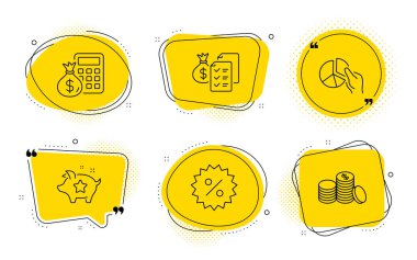 Hesaplama zenginliği, Finans hesap makinesi ve pasta grafik simgeleri ayarlandı. V