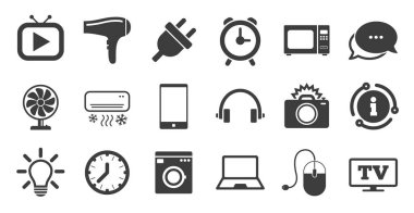 Elektronik aletler, ev aletleri ve cihazlar. Vektör