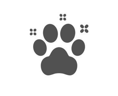 Evcil hayvan dostu simge. Köpek pençesi işareti. Otel hizmeti. Vektör