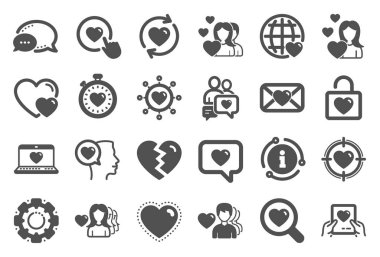 Love icons. Couple, Romantic and Heart. Vector
