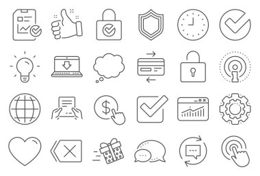 Rapor, Zaman ve Küre satır simgeleri. Istatistik. Vektör