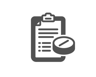 Tıbbi reçete ikonu. İlaç hapı işareti. Eczane ilaçları