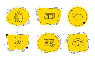 Telefon anketi, Yardım ve Ödeme simgeleri ayarlandı. Grup, Haberci ve C