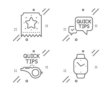 Sadakat bileti, dersler ve hızlı bahşiş simgeleri ayarlandı. Smartwatch 'lar