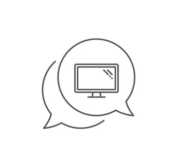 Monitör satırı simgesi. Bilgisayar bileşeni aygıt işareti. Vektör