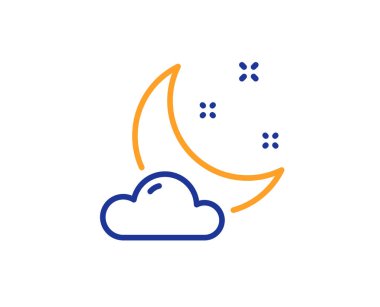 Gece hava hattı simgesi. Bulut işareti olan ay. Vektör