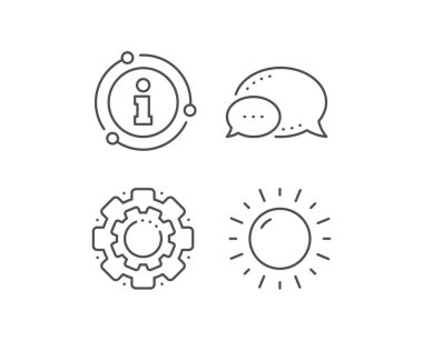 Güneşli hava durumu tahmin hattı simgesi. Güneş işareti. Vektör