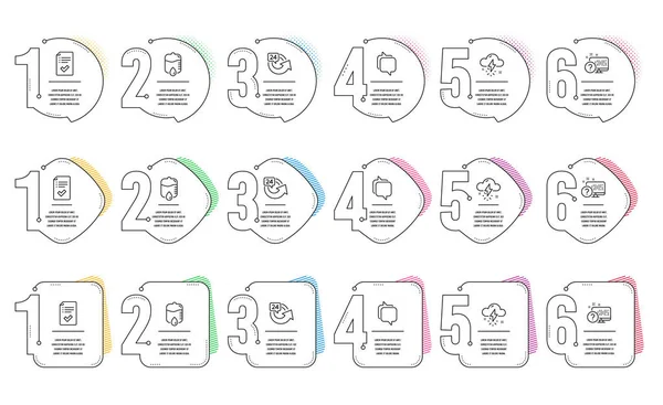 Drop Counter, Gewitterwetter und bewährte Checklisten-Symbole — Stockvektor