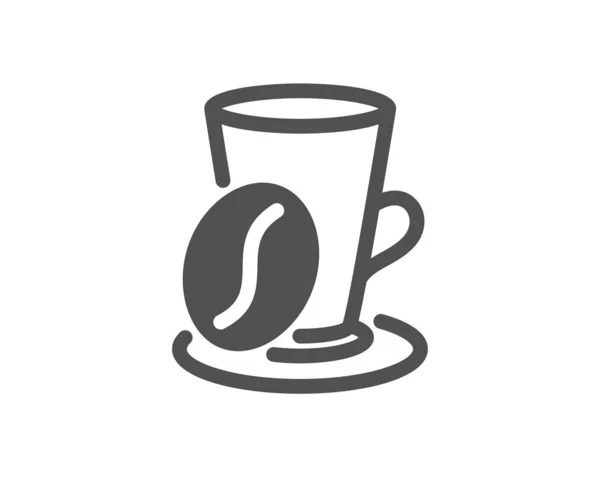 Kaffeetasse mit Bohnensymbol vorhanden. Heiße Latte. Teetrinkbecher vorhanden. Vektor — Stockvektor