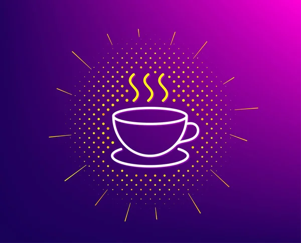 Koffie drinken lijn icoon. Hete Cup teken. Vector — Stockvector