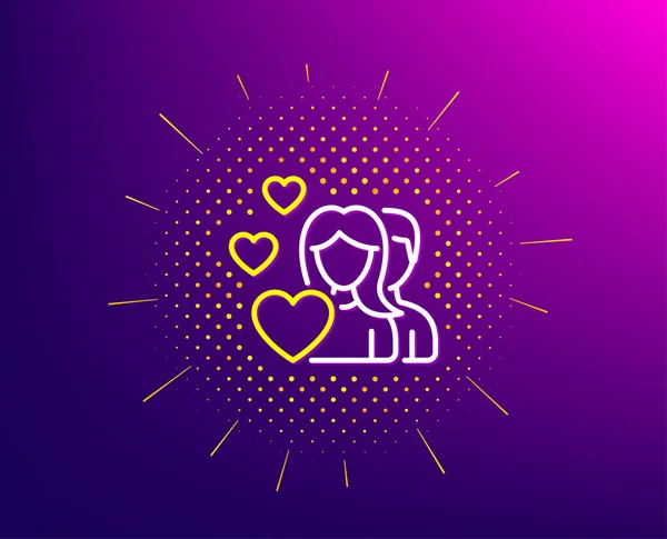 Icono de línea de amor de pareja. Firma del Grupo de Personas. Vector — Vector de stock