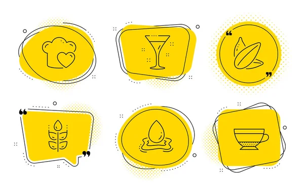 Gluten free, Sunflower seed and Water splash icons set. Love coo — Wektor stockowy