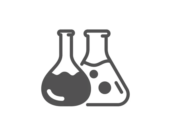 Icono del laboratorio de química. Signo del matraz del laboratorio. Análisis. Vector — Vector de stock