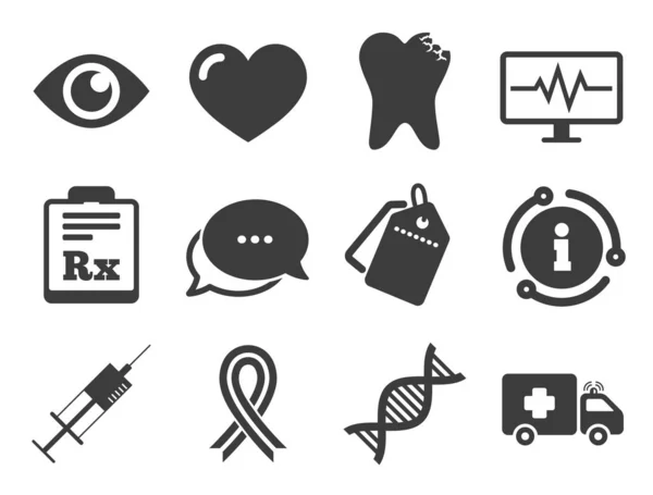 Iconos de medicina, salud y diagnóstico. Vector — Vector de stock