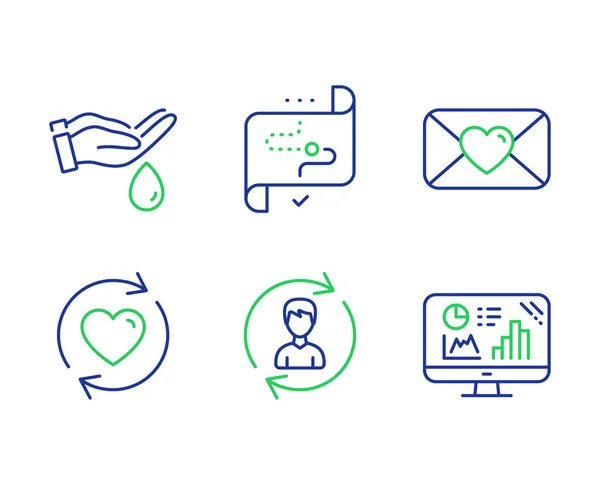 Handen wassen, Human resources en doelpad icons set. Vector — Stockvector