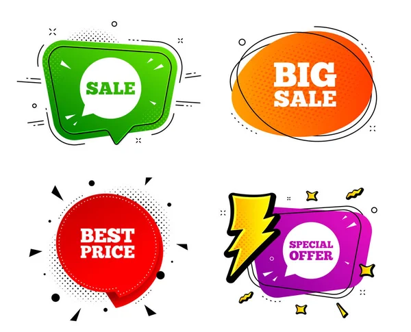 Icônes de vente. Offre spéciale bulles d'expression symboles. Vecteur — Image vectorielle