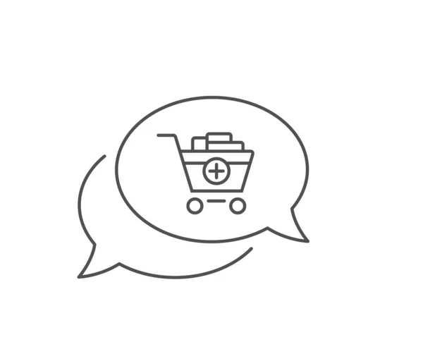 Ikona Přidat na řádek nákupního vozíku. Nákupy online. Vektorové — Stockový vektor