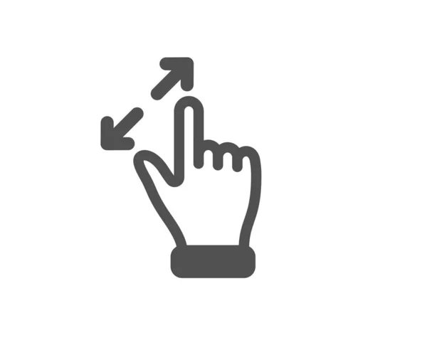 Touchscreen gebaar pictogram. Zoom in op teken. Actie pijlen. Vector — Stockvector