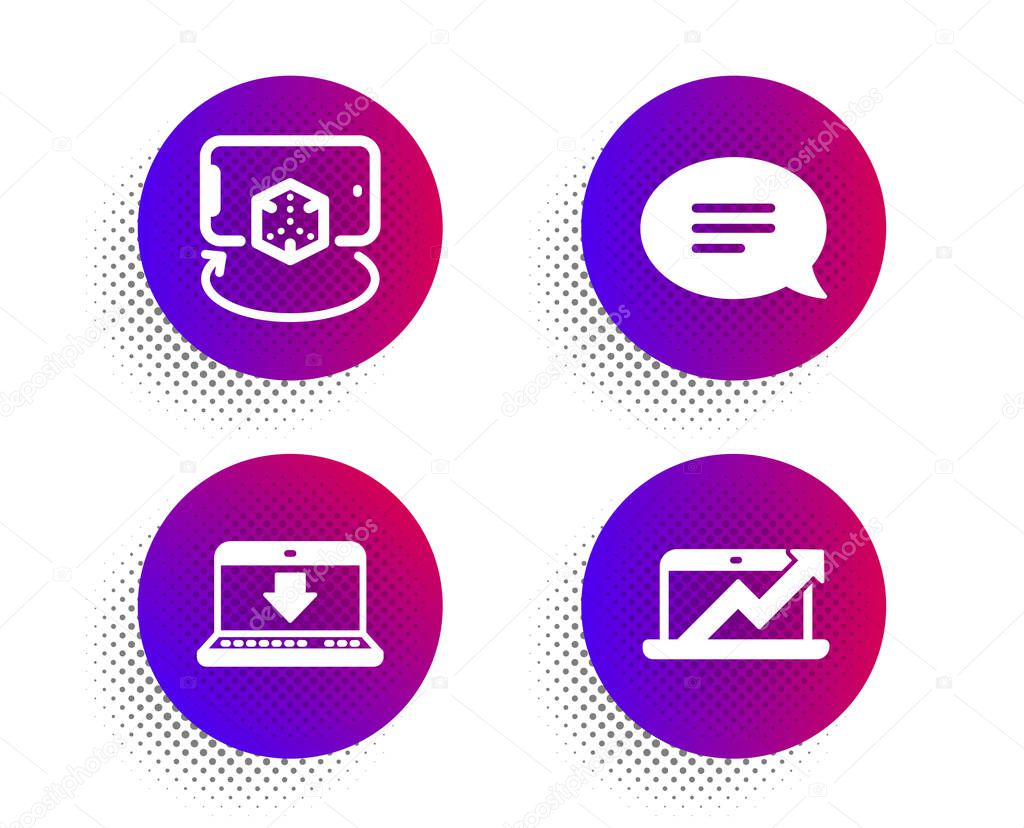 Internet downloading, Augmented reality and Chat icons set. Sale
