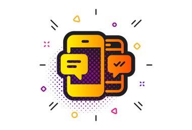 Telefon mesajı simgesi. Mobil sohbet işareti. Vektör