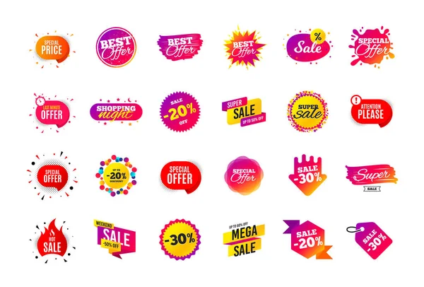 Sale banner badge. Special offer discount tags. Coupon shape tem — Stock Vector