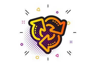 Geri dönüşüm ok simgesi. Geri dönüşüm israfı. Vektör