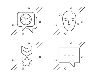 Sağlıklı cilt, Saat ve Kazanan Madalya ikonları. Blog işareti. Temiz 