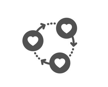 Arkadaş topluluğu ikonu. Arkadaşlık aşk işareti. Yardım ögeleri