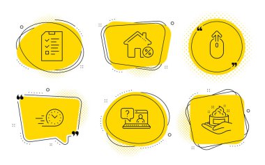 Borç evi, Röportaj ve simgeler seti. Faq, hızlı teslimat.