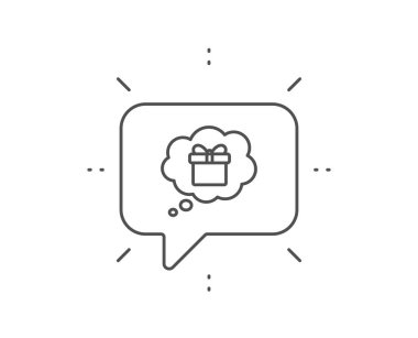 Hediye satırı simgesi rüya. Kutusu işareti mevcut. Vektör