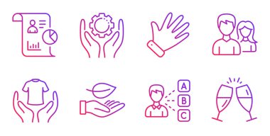 Yaprak, Yaprak ve Rapor simgeleri ayarlandı. İşçi, El ve Opi.