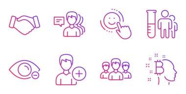 Kişi, Grup ve Gülümseme simgeleri ekle. Miyop, Tokalaşma ve Tıp