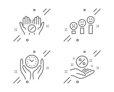 Müşteri memnuniyeti, tıbbi tablet ve güvenli zaman simgeleri ayarlandı. Ben...