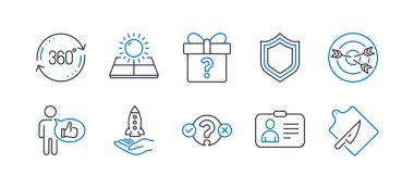 Tam döndürme, hedefleme, kimlik kartı gibi iş simgeleri kümesi