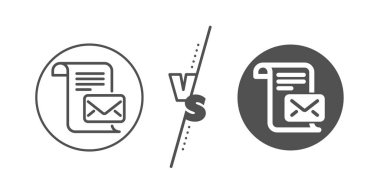 Posta mektubu satırı simgesi. Okunmuş ileti yazışma işareti. Vektör