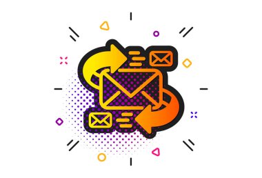 Posta simgesi. Harflerle iletişim işareti. Vektör