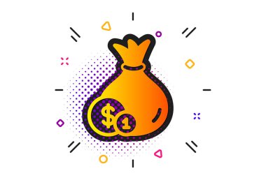 Para çantası simgesi. Nakit bankacılık para birimi. Vektör