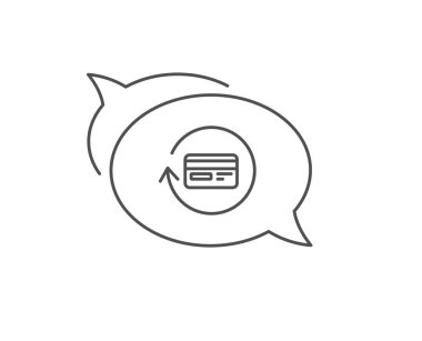 Kredi kartı satırı simgesi. Cashback Servisi. Vektör